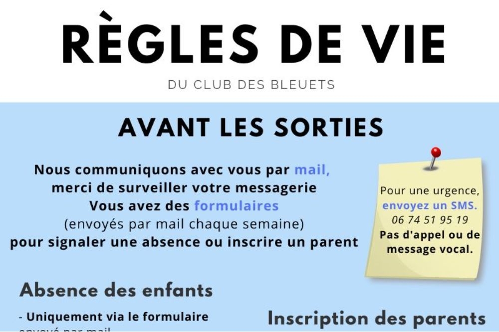 Les sorties - mode d'emploi